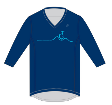 3/4 Sleeve Trail Shirt - Navy/Light Blue