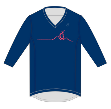 3/4 Sleeve Trail Shirt - Navy/Pink