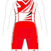 PERFORMANCE Tri Suit White/Red (comes with Pockets)