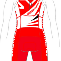 PERFORMANCE Tri Suit White/Red (comes with Pockets)