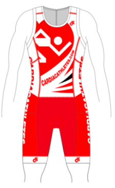 PERFORMANCE Tri Suit White/Red (comes with Pockets)