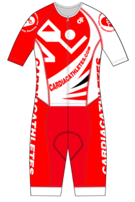 APEX Aero Lite Tri Suit White/Re (comes with Pockets)